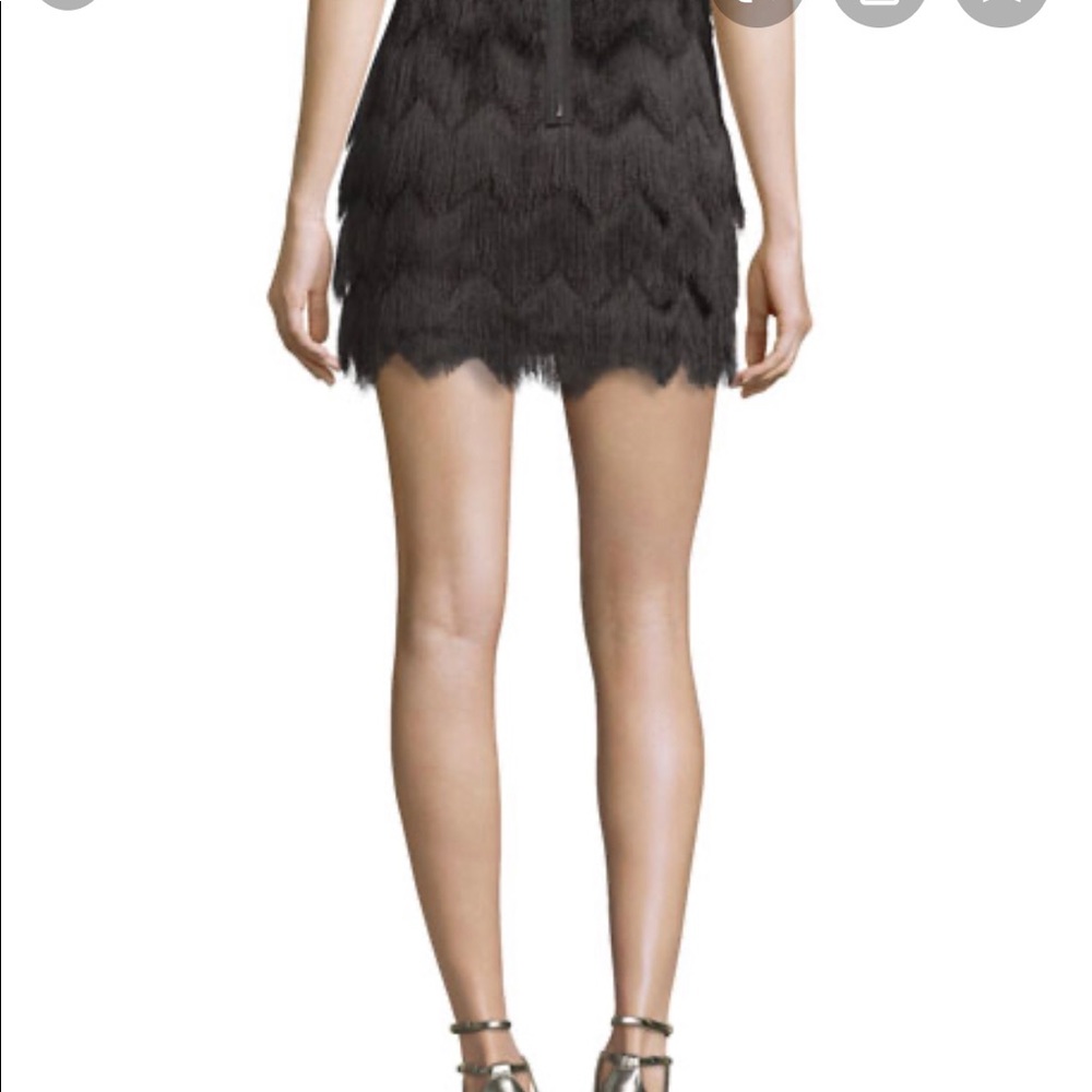 BCBG modi skirt with tiered fringe